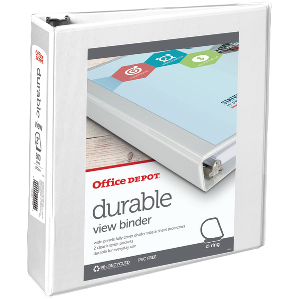 2" View Binder D White