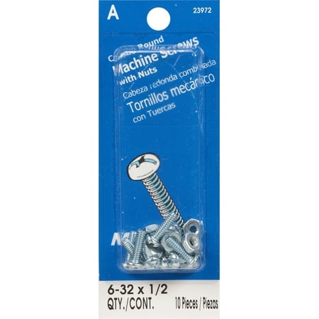Machine Screw w/Nut 6-32x1/2