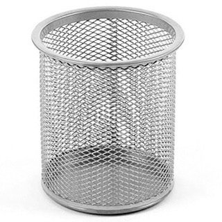 Mesh Pencil Cup 4x4 Silver YBM