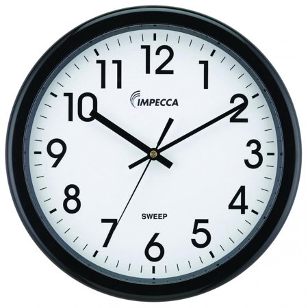 Wall Clock 12" Black Impecca
