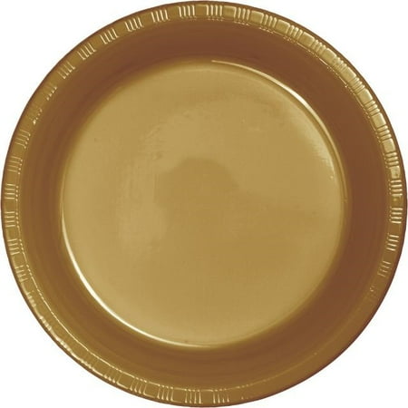9" Plastic Plate Glitter Gold