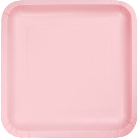 7" Square Plate Pink