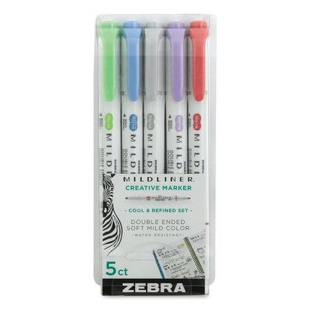 Mildliner 2-end Soft 5pk Zebra