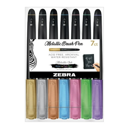 Brush Pen Metallic 7pk. Zebra