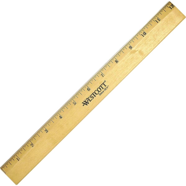12" Wood Ruler Beveled Heavy