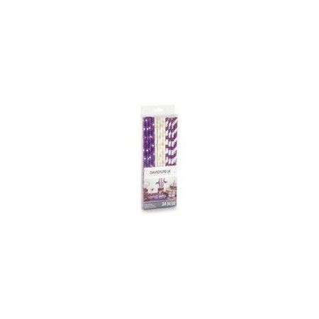 Straws 7¾" Purples 24ct