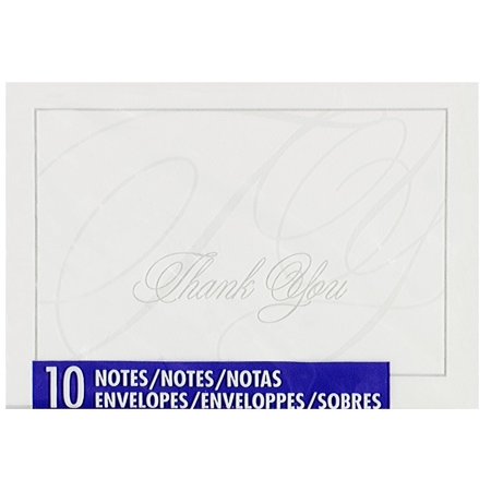 Mead Thank You Cards Silver 10