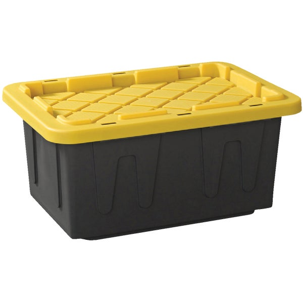 Storage Tote 60qt Blk/Yel Homz