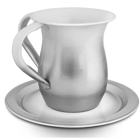 Washcup & Plate Set SIL/WHT
