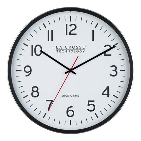 Wall Clock 12" Atomic Blk LaCr