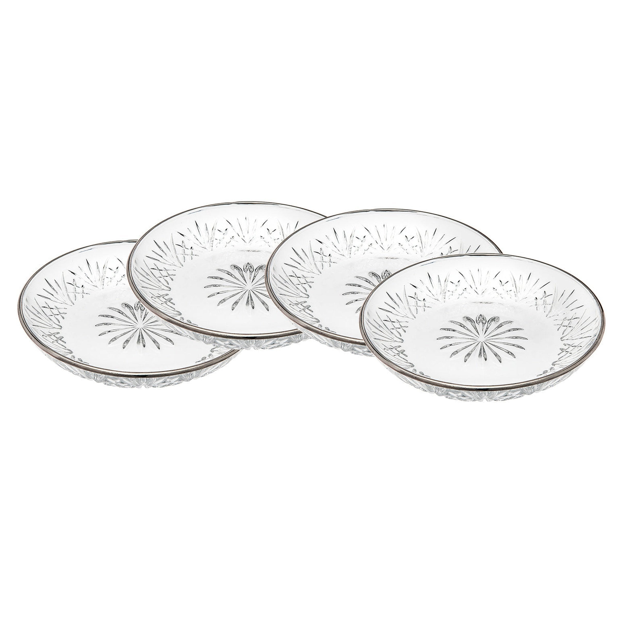 Kiddush Tray 5½" SLVR 4ct DBLN