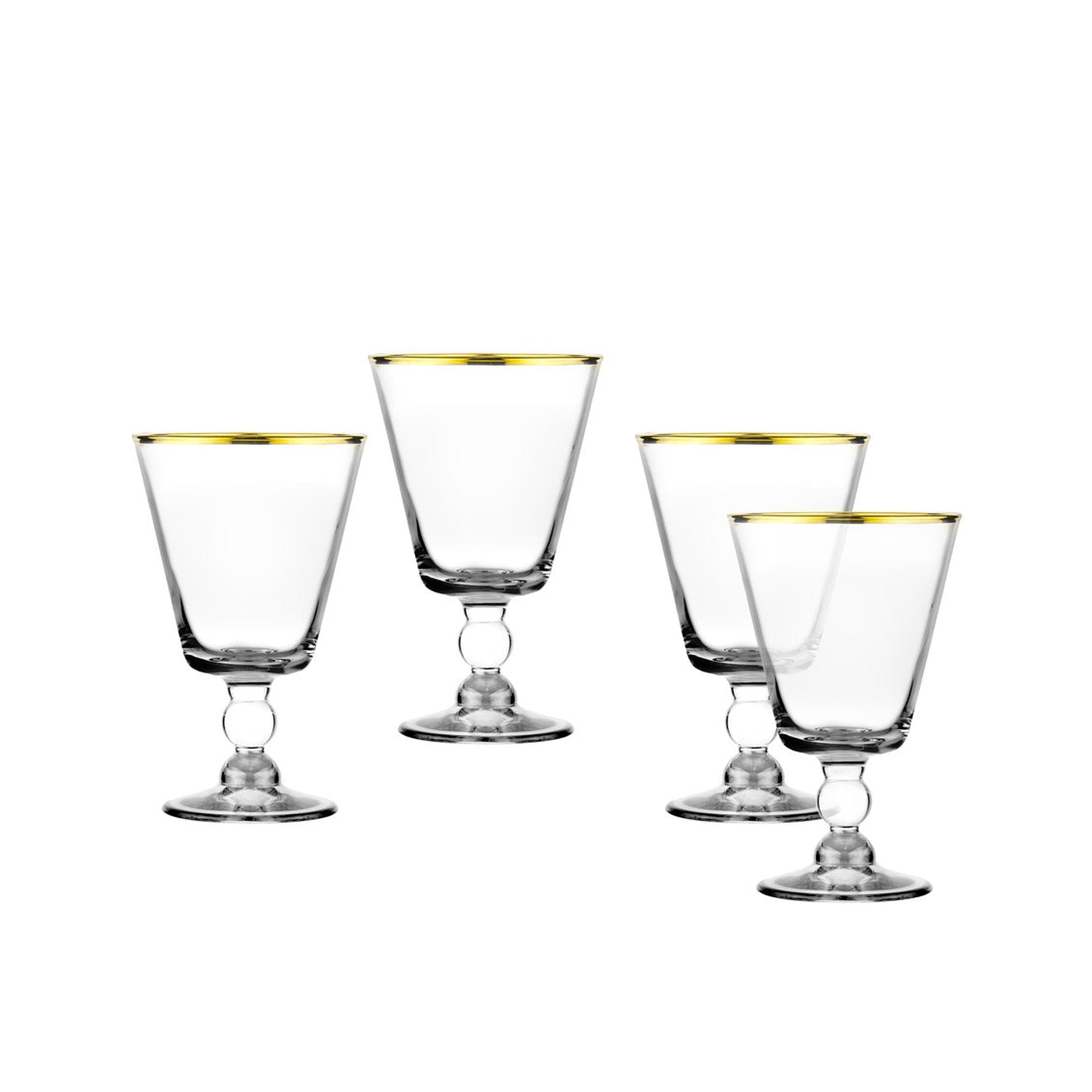 Vitolo Goblet 9oz s/4 W/Gold