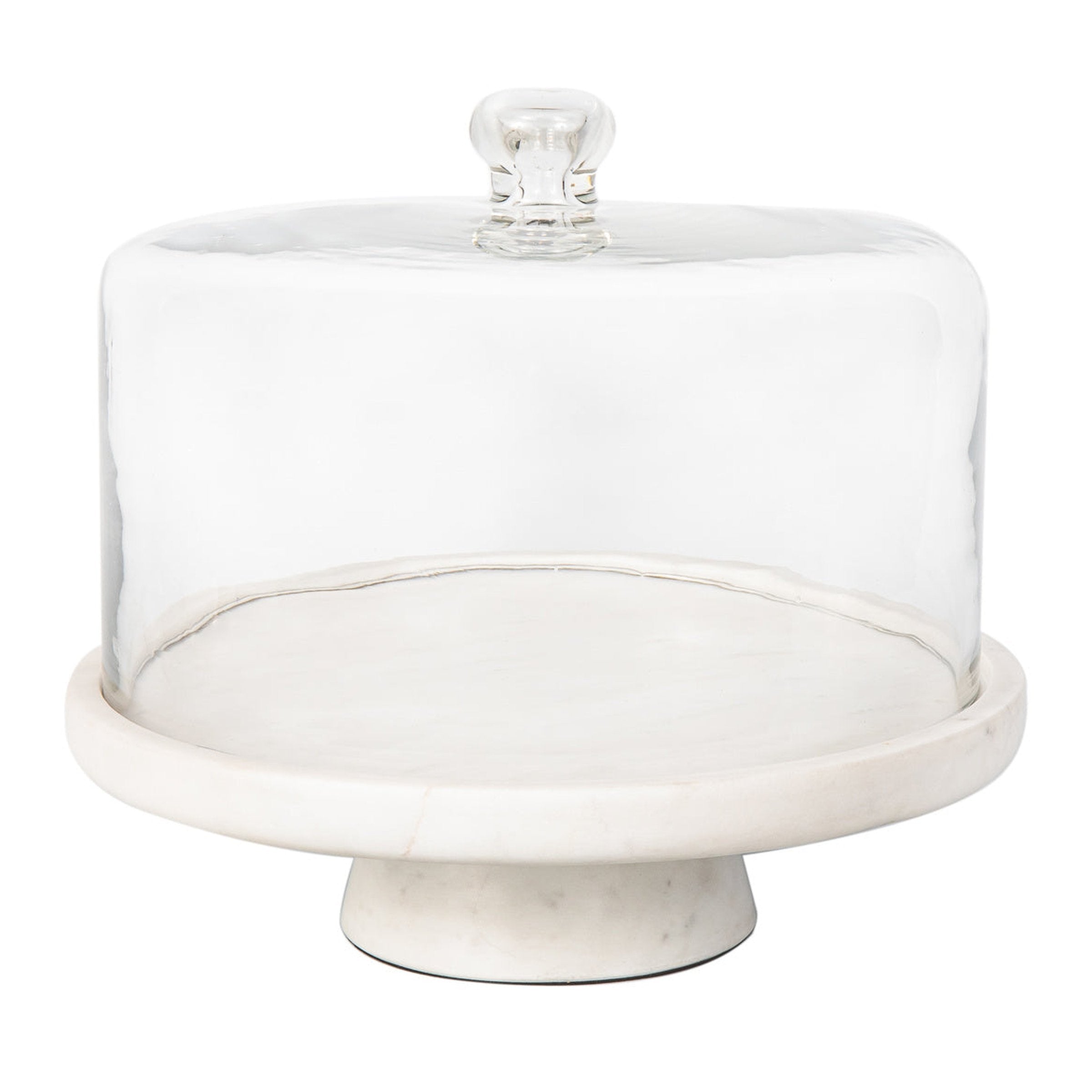 White Marble Cake Plate/dome