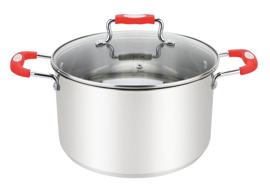 3qt SS Stockpot Urban-Red