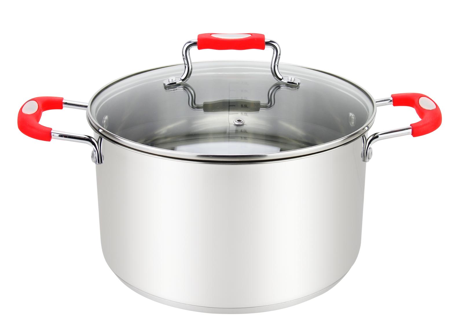 11qt SS Stockpot Urban-Red