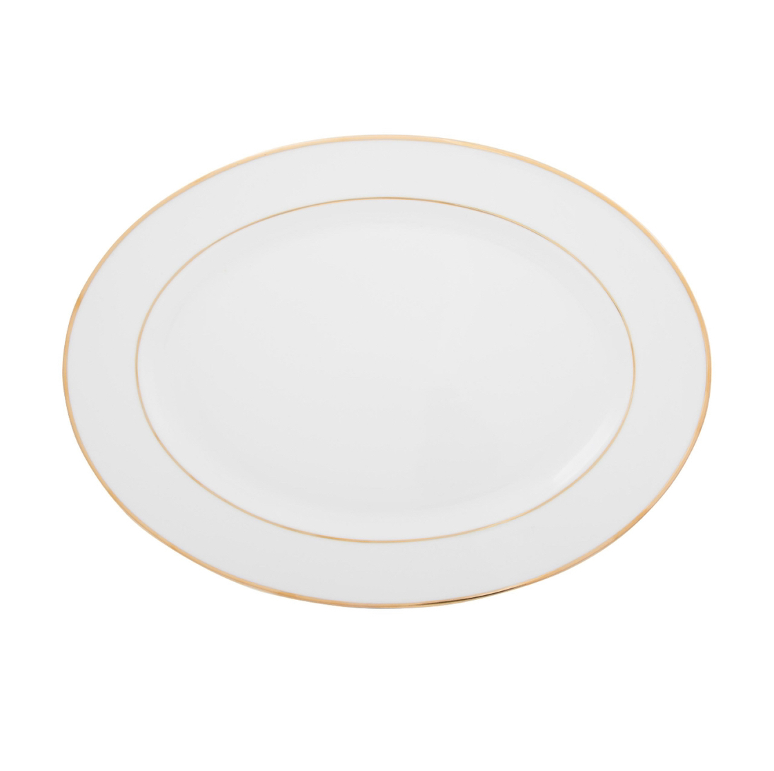 Louise White/Gold Platter 14"