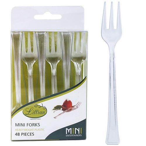 Lillian Mini Forks 48ct CLEAR