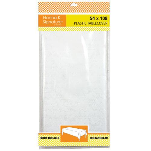 Plastic Tablecover White Lace