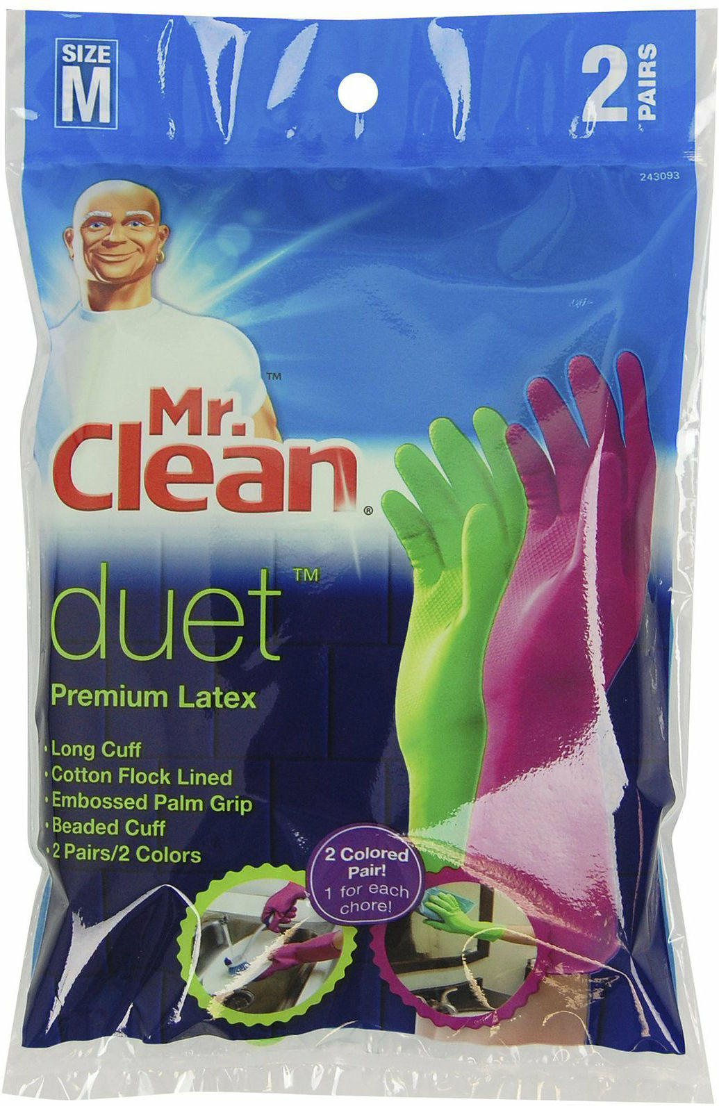 Mr. Clean Duet Glove Med 2pk