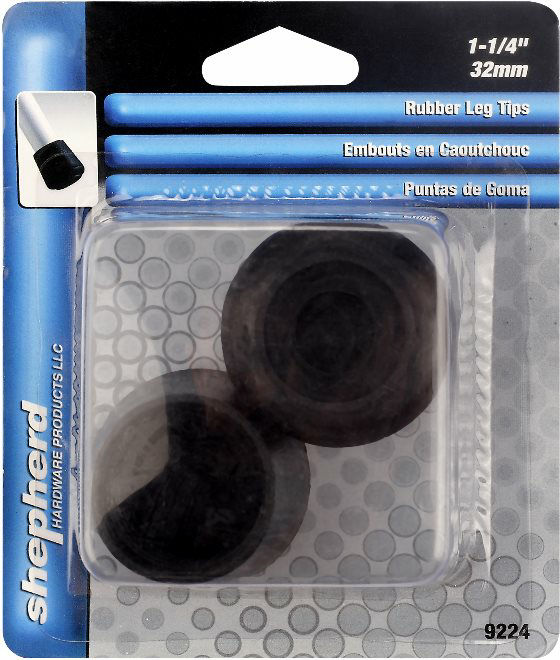 Rubber Leg Tip 1.25" Black 2pk