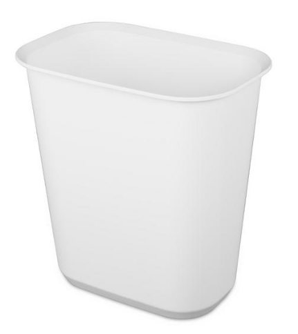 WASTEBASKET 22Qt  OPEN WHT