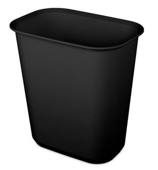 WASTEBASKET 22Qt  OPEN BLK