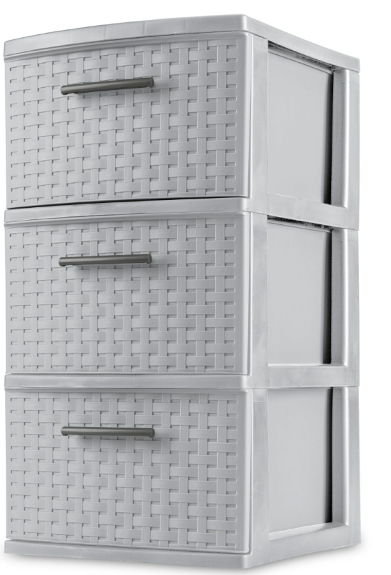 3-Drawer 12-5/8"w Weave CEMENT