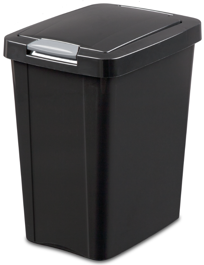 WASTE/COV-30qt-TOUCHTOP- Blk