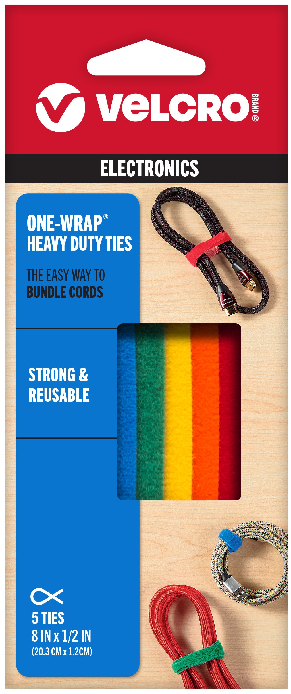 VELCRO One-Wrap Ties 5-pk