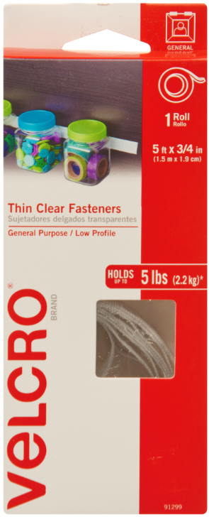 Velcro 3/4" x 5' 1ct Clear