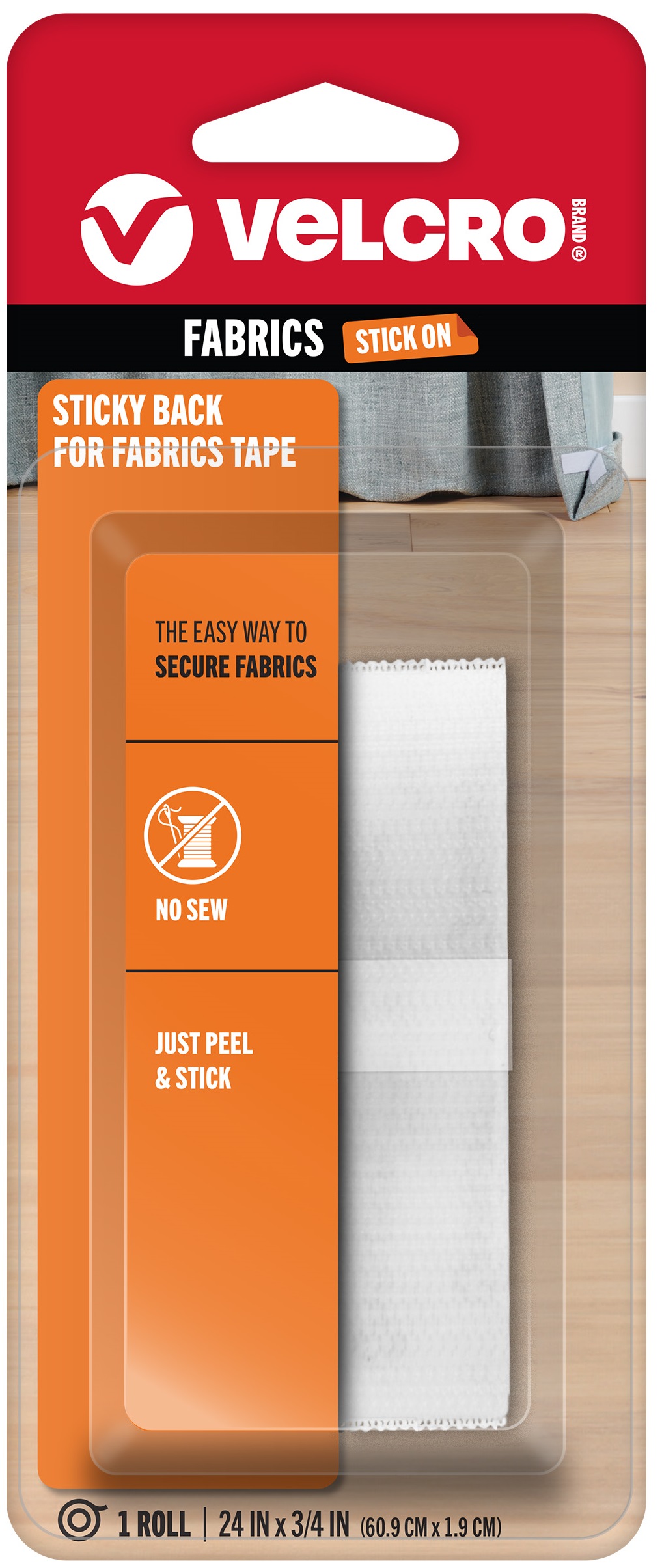 Velcro FABRIC 3/4"x2' WHT