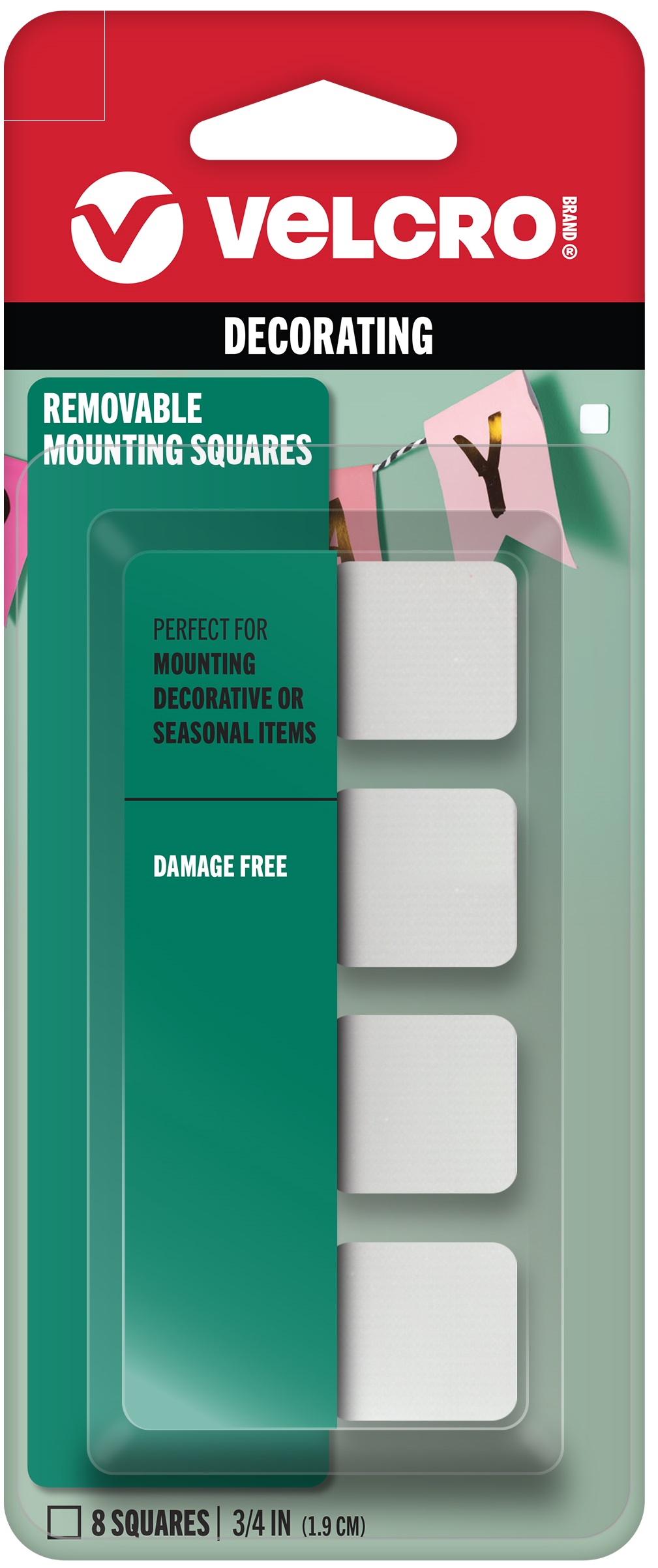 Velcro REMOVABLE 3/4" SQ 8ct