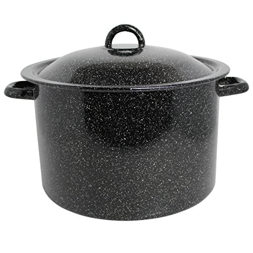 7.5qt Enamel Pot-Cover BLK