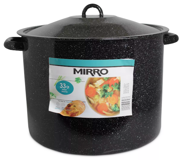 33 qt Enamel Stockpot BLK MIRR