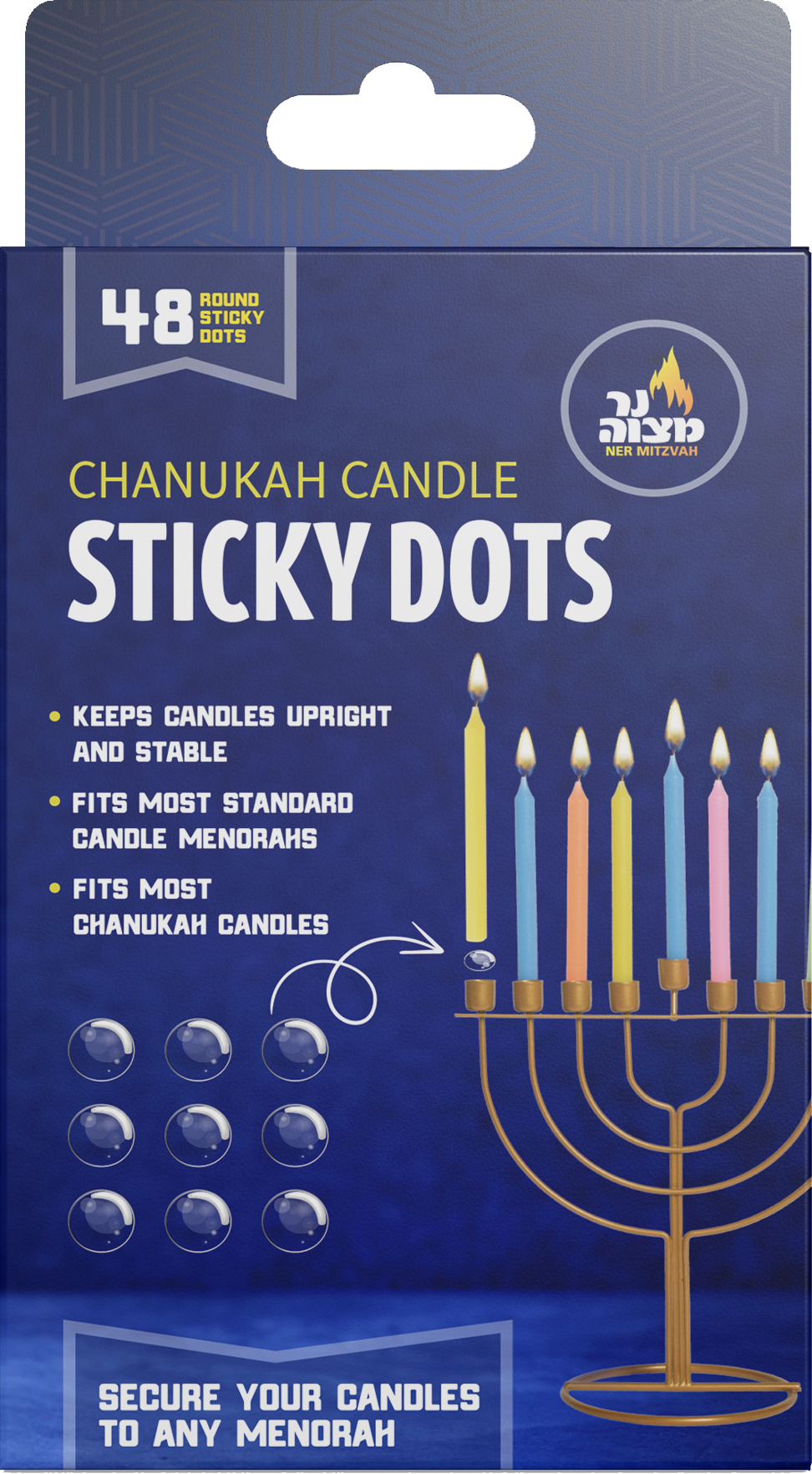 Chanukah Candle Sticky Dots