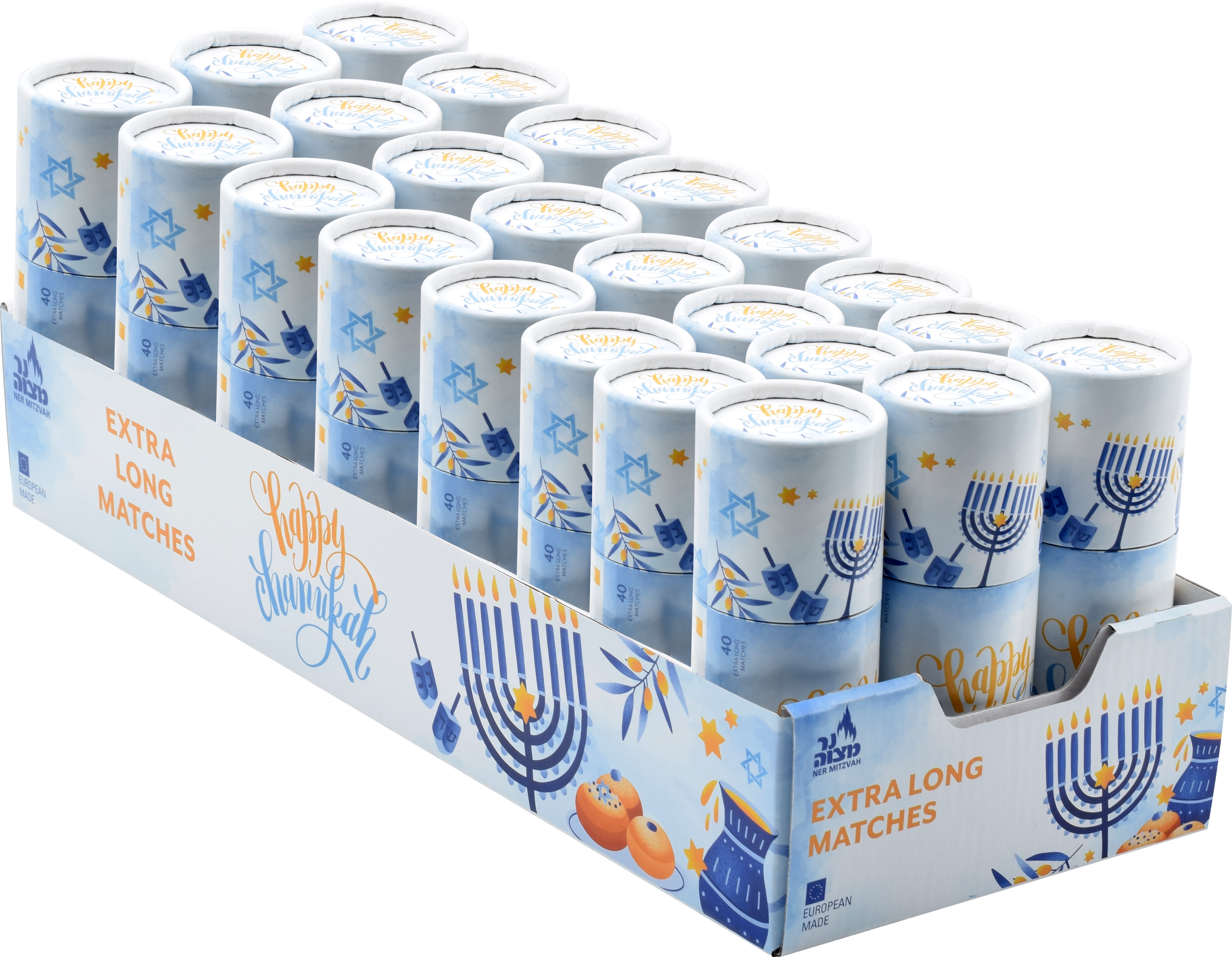 Chanukah Matches Drum Blue