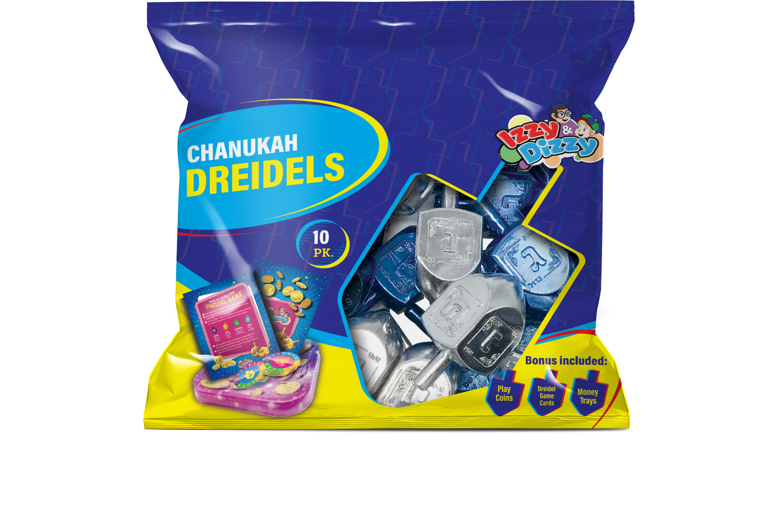 Dreidel Metallic Blue/SIL 10pk