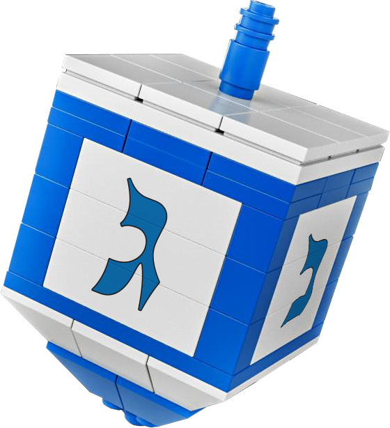 Binyan Blocks Dreidel Blue/Whi