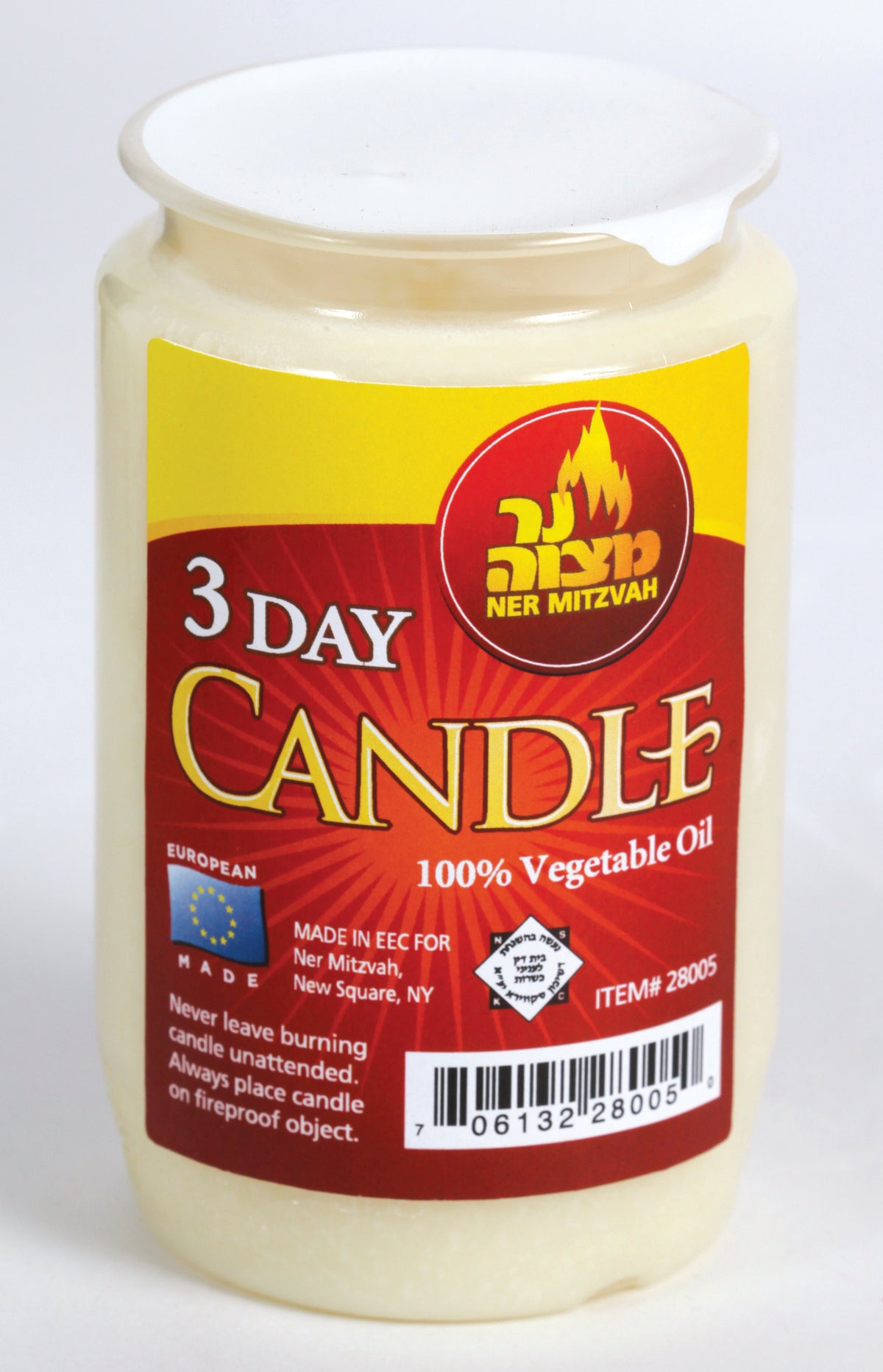 Yahrzeit Candle 3-Day Plastic