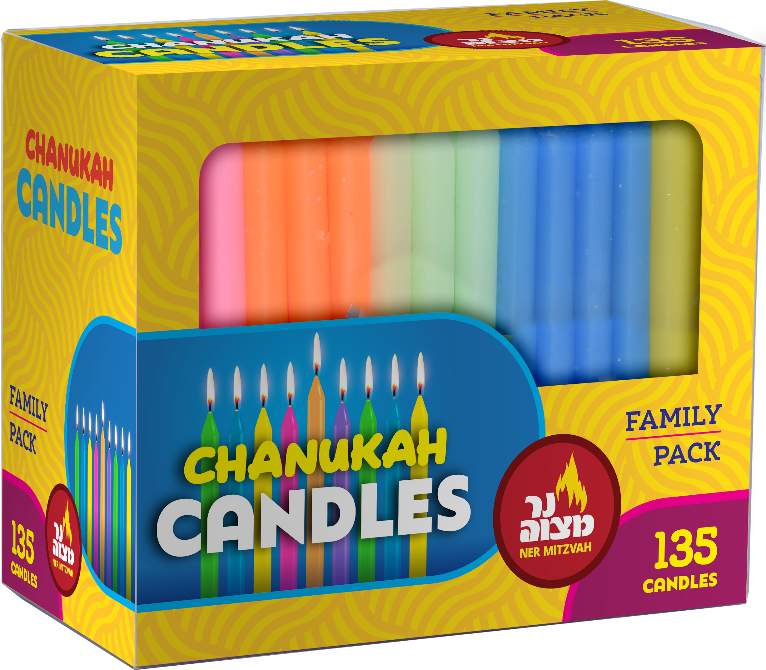 Chanukah Candle Colorful 135ct