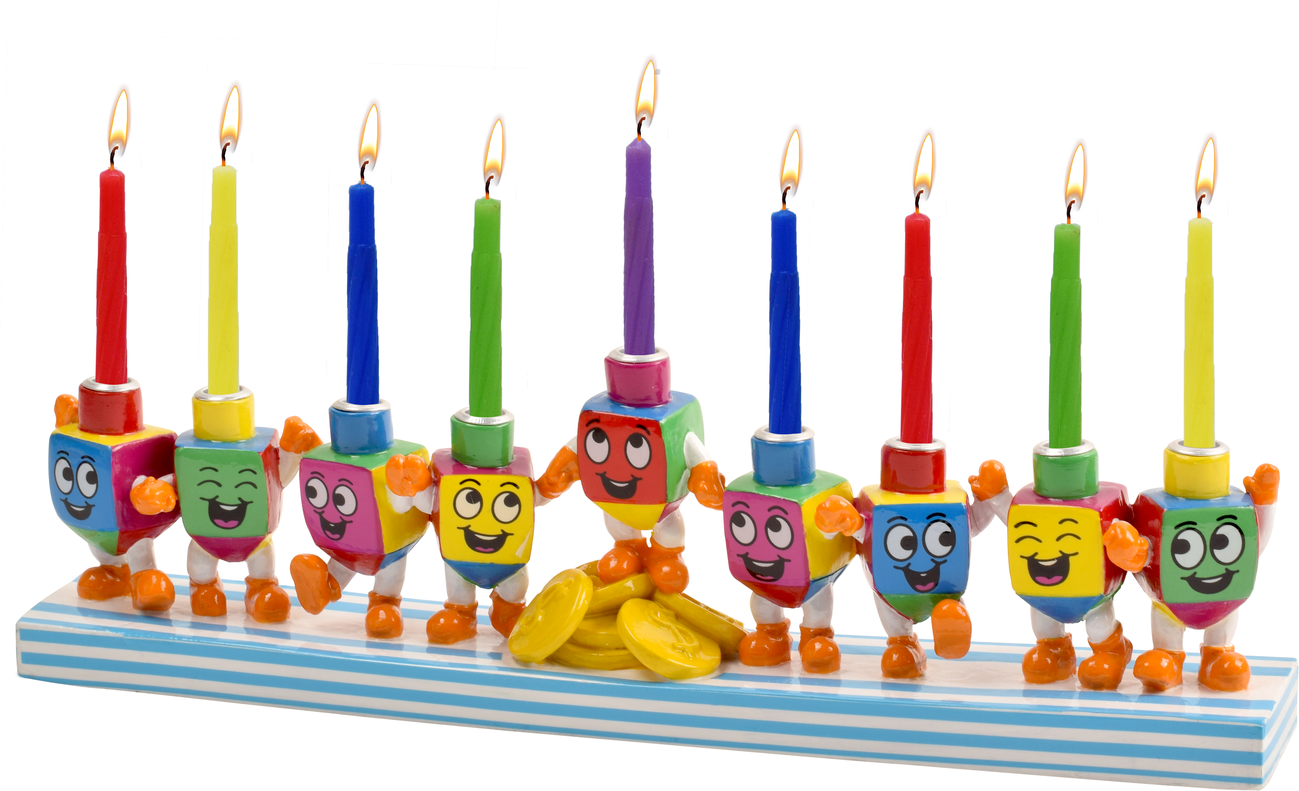 Menorah Candle Dancing Dreidel