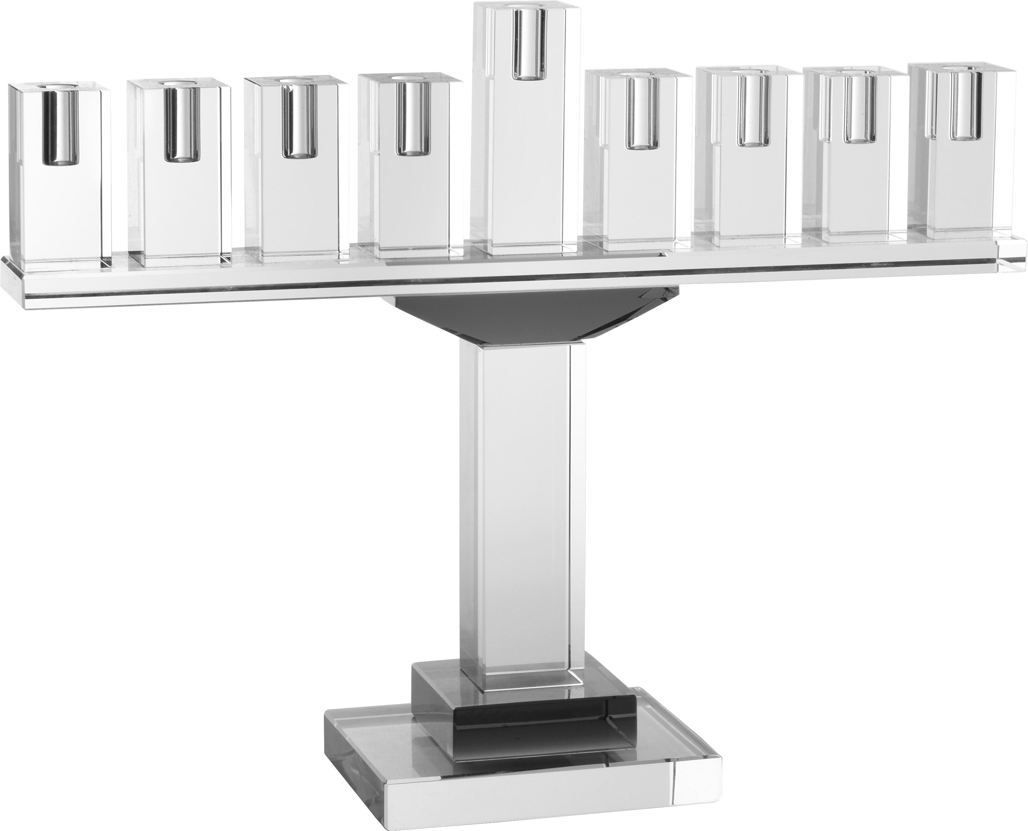 Menorah Crystal 9" Gray Accent
