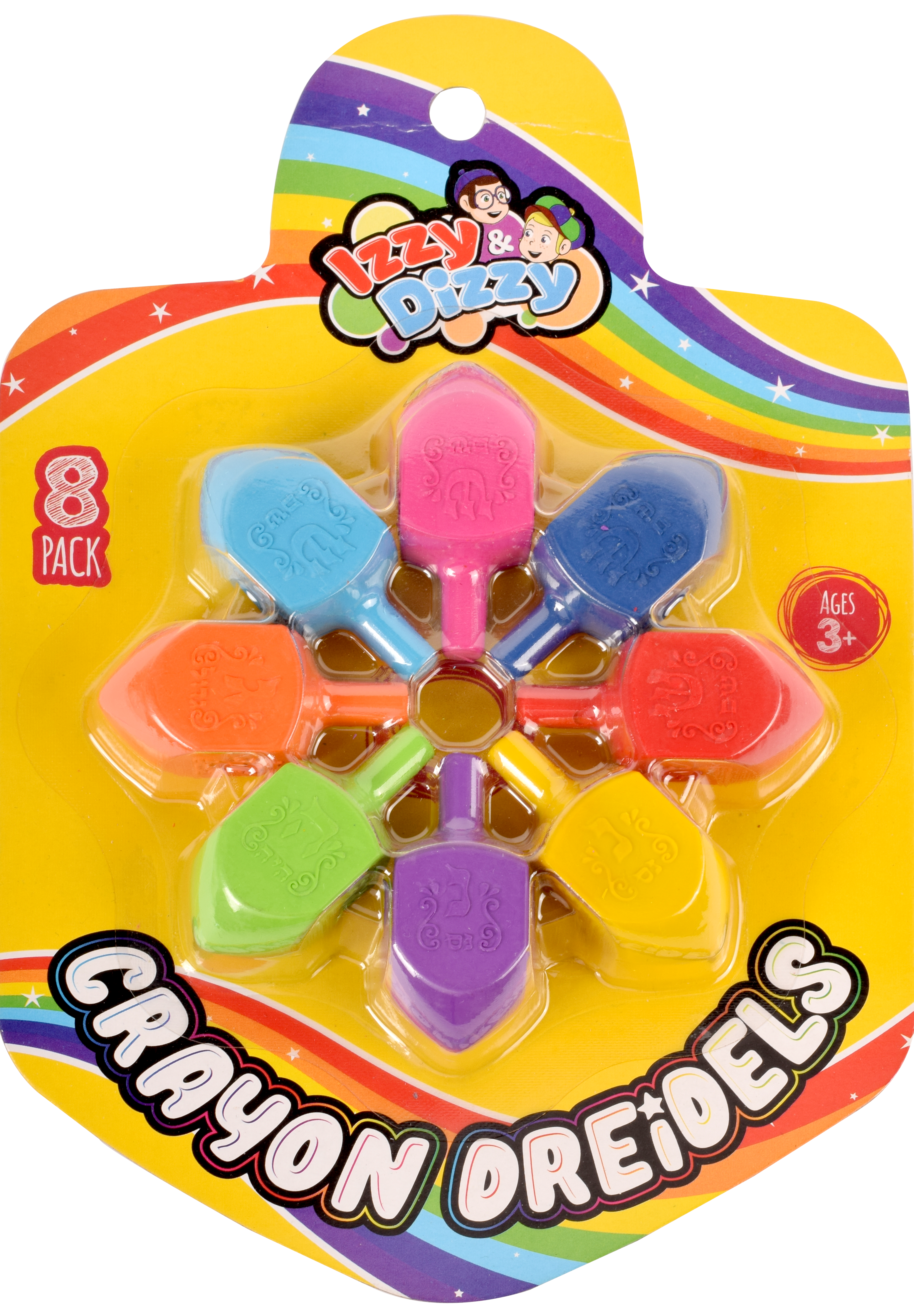 Crayon Dreidels 8pk IzD