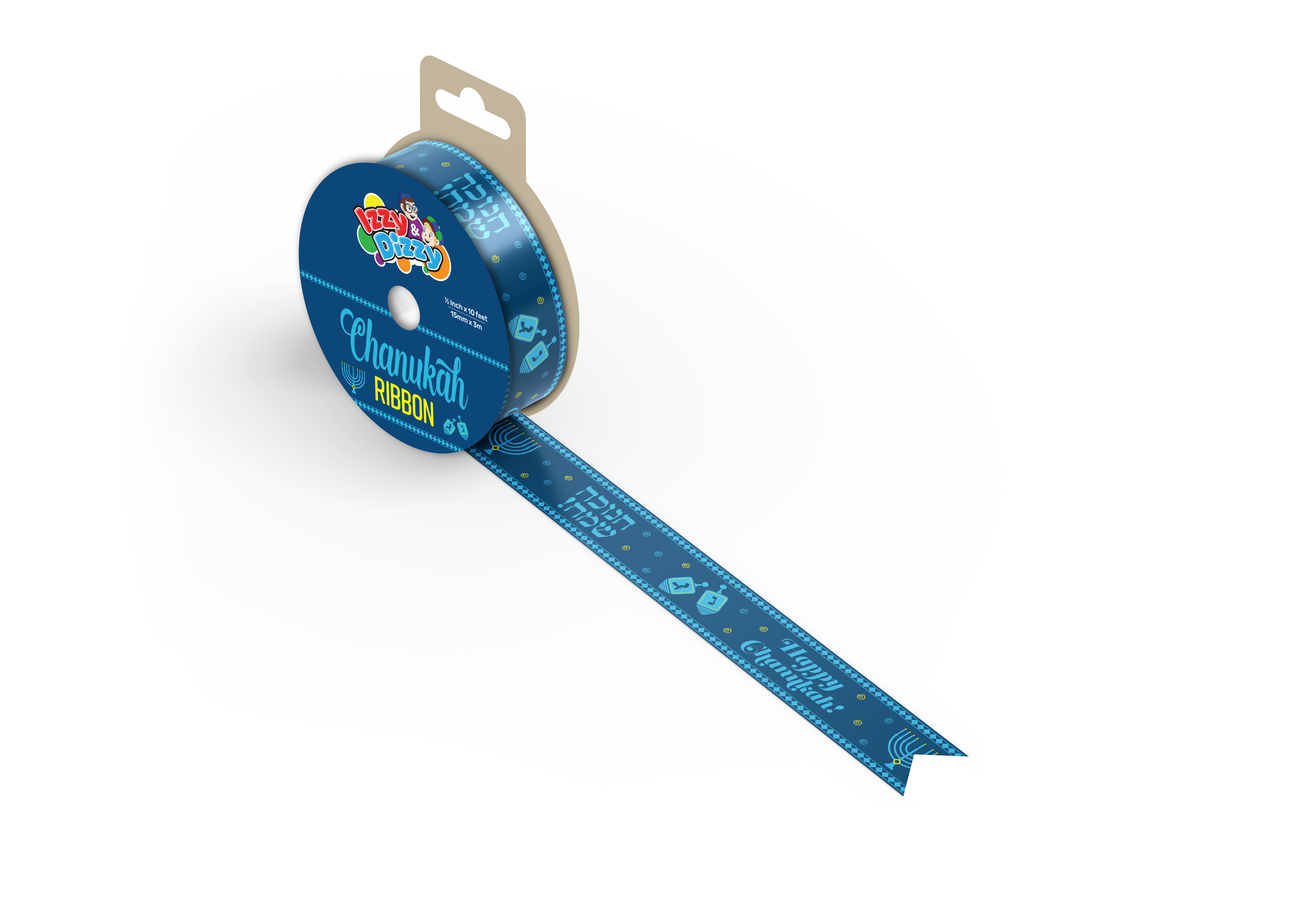 Chanukah Ribbon 1/2" x 10' IzD