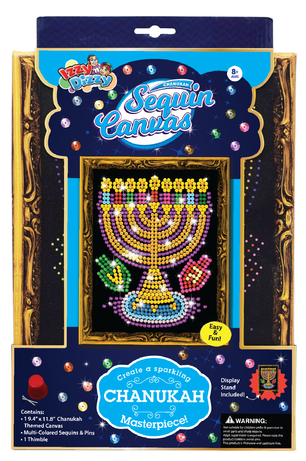 Chanukah Sequin Canvas I&D