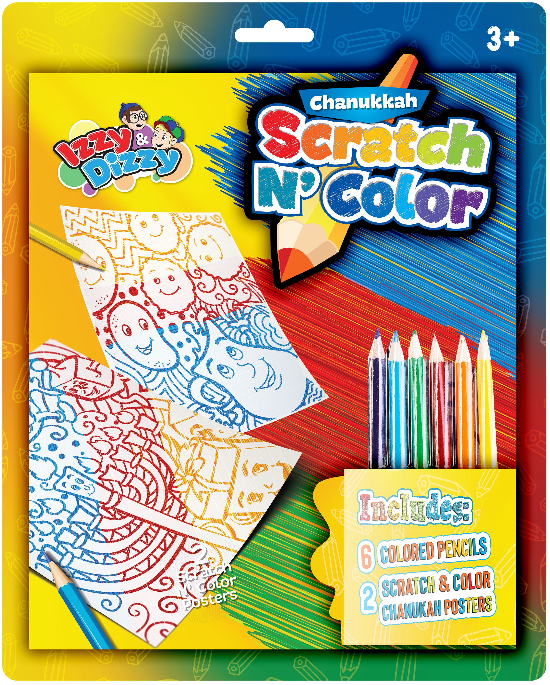 Scratch Art 9x12 Chanukah IzD