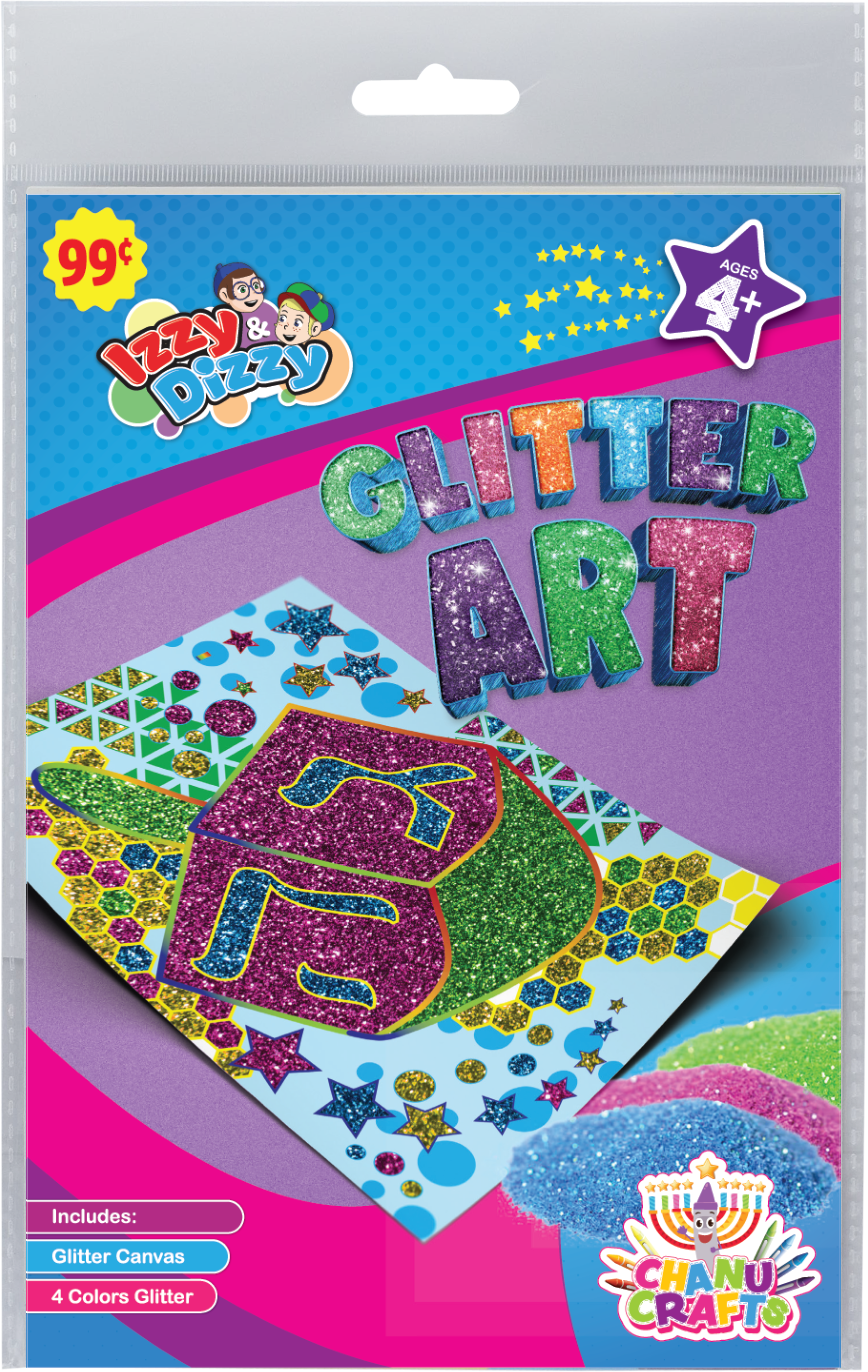 Glitter Art 5x8 Chanukah IzD