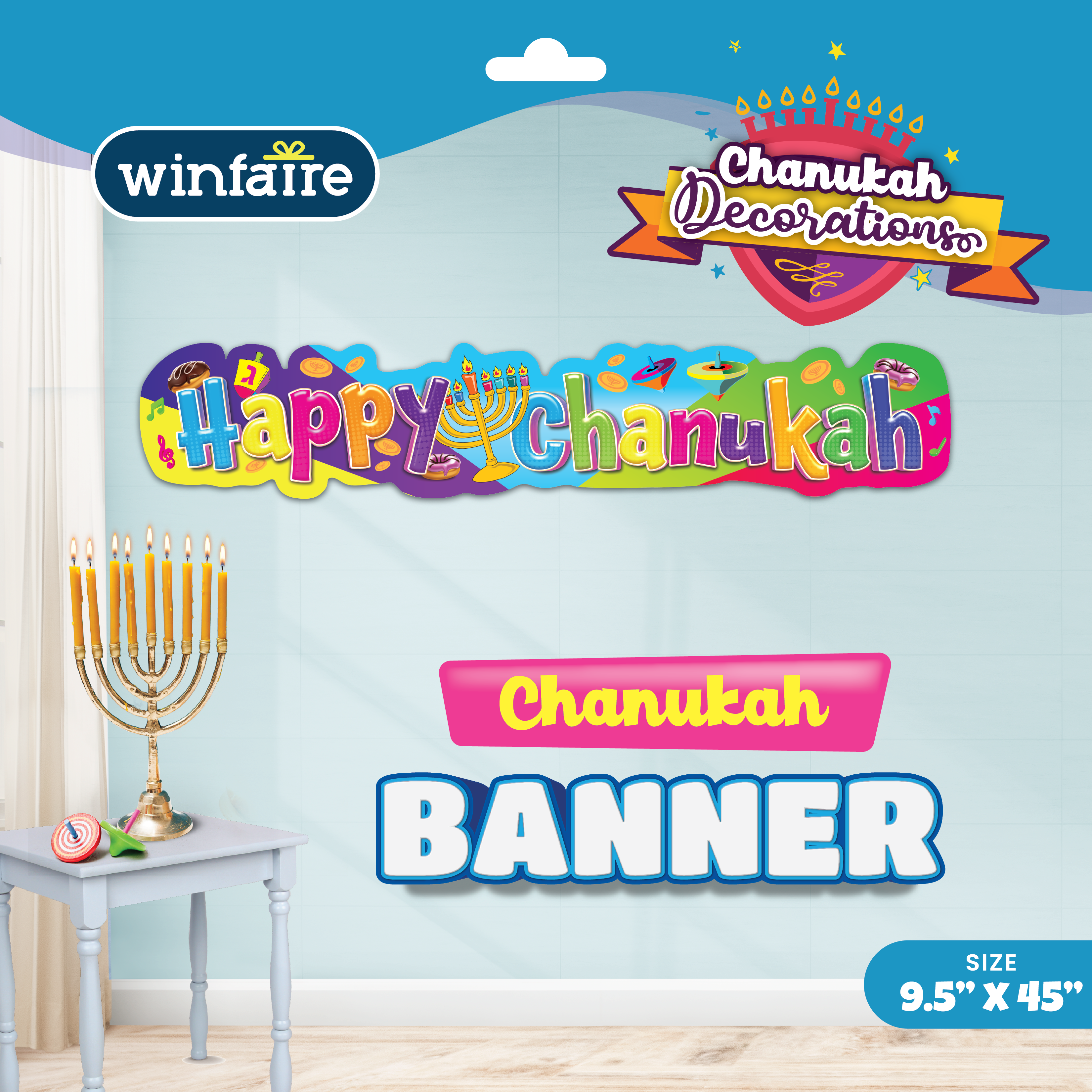 Banner Chanukah English 9.5x45