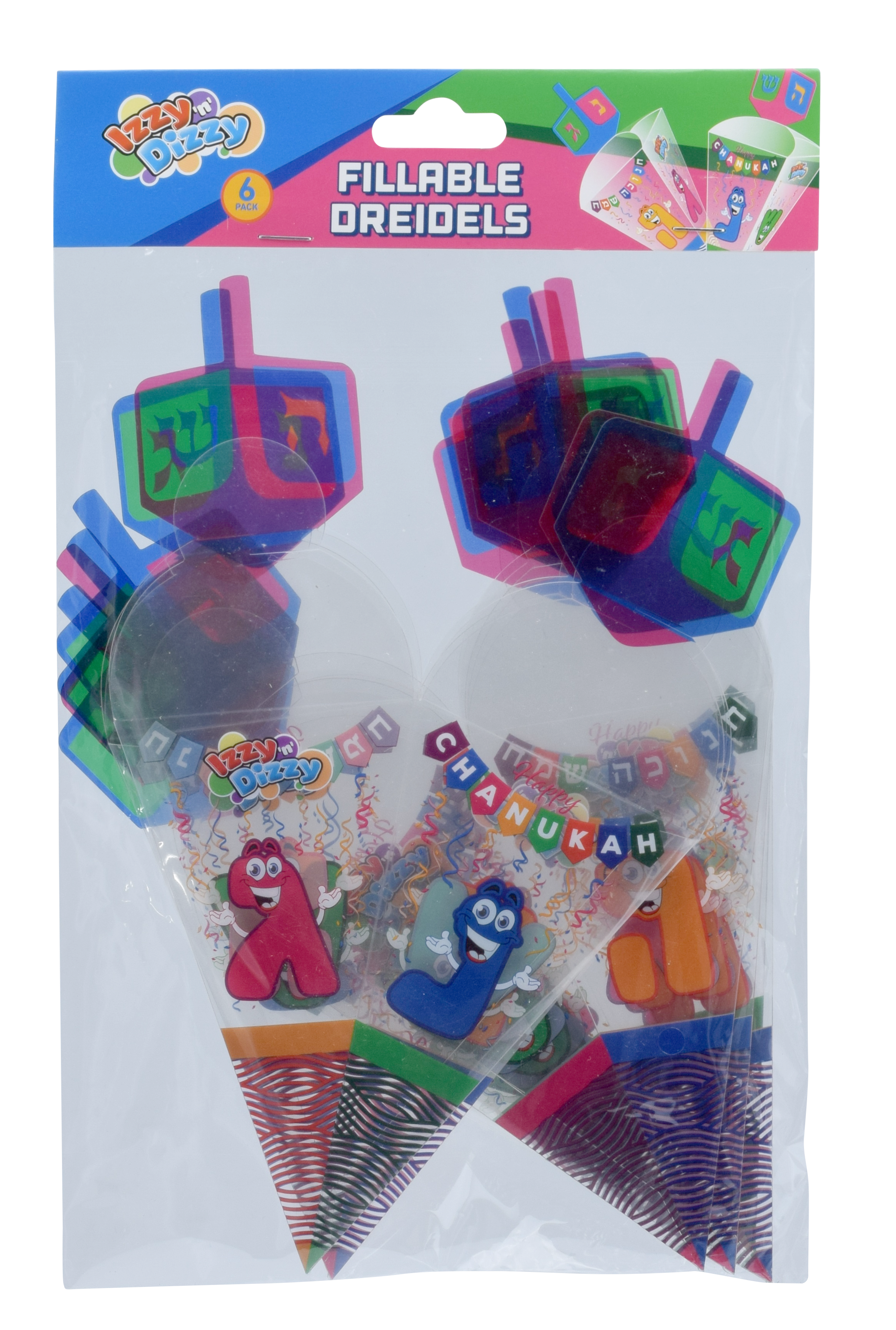 Fillable Dreidel Flat 6pk IzD