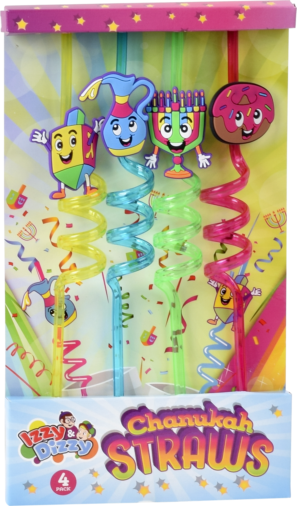 Chanukah Straws  4ct Izzy & Di